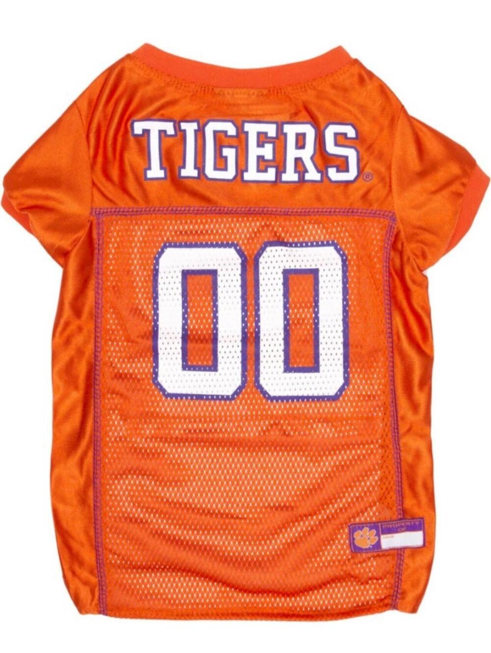 Clemson Tigers Orange Dog Football Jersey #00 Large Pets Sports Mesh Shirt